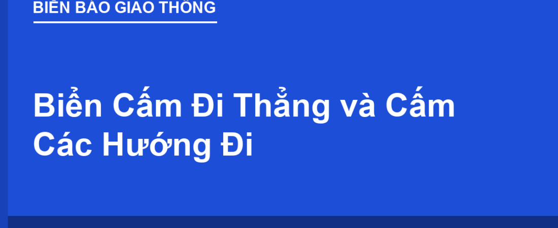 Biển Cấm Đi Thẳng và Cấm Các Hướng Đi