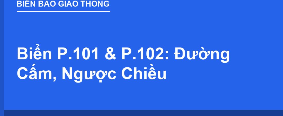 Biển P.101 & P.102: Đường Cấm và Cấm Đi Ngược Chiều — Phạt Bao Nhiêu?