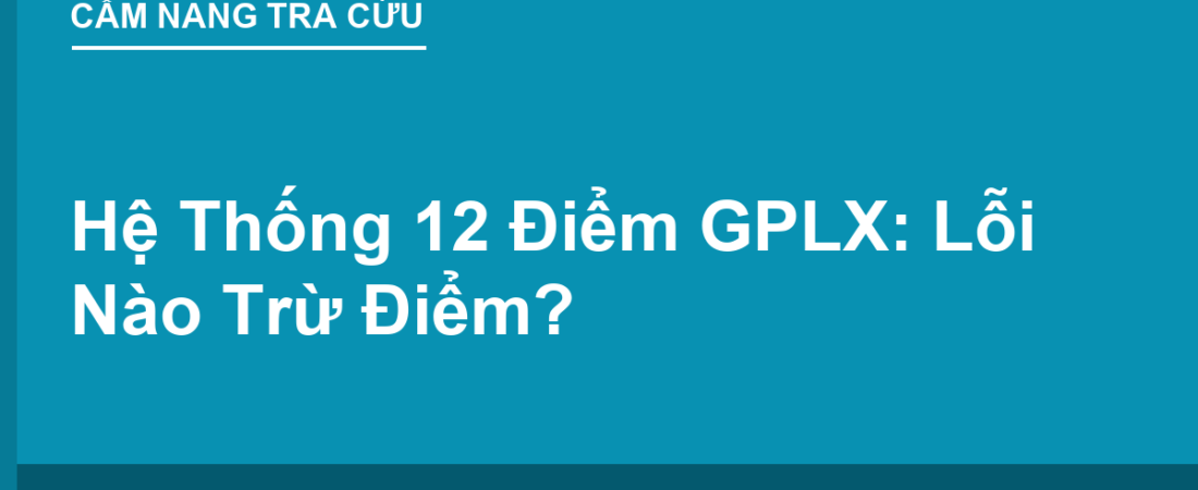 Hệ Thống 12 Điểm GPLX: Lỗi Biển/Vạch Nào Bị Trừ Điểm?