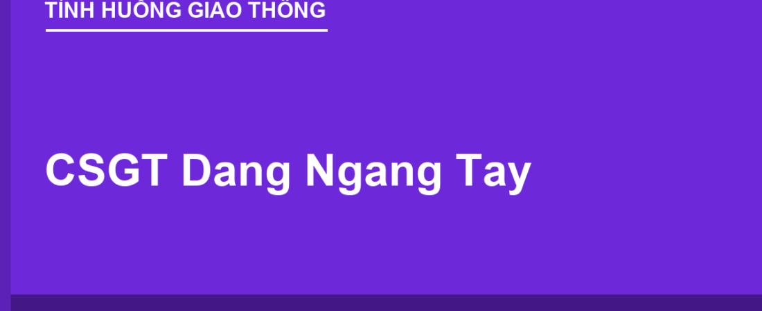 CSGT Dang Ngang Tay: Hướng Nào Đi, Hướng Nào Dừng?