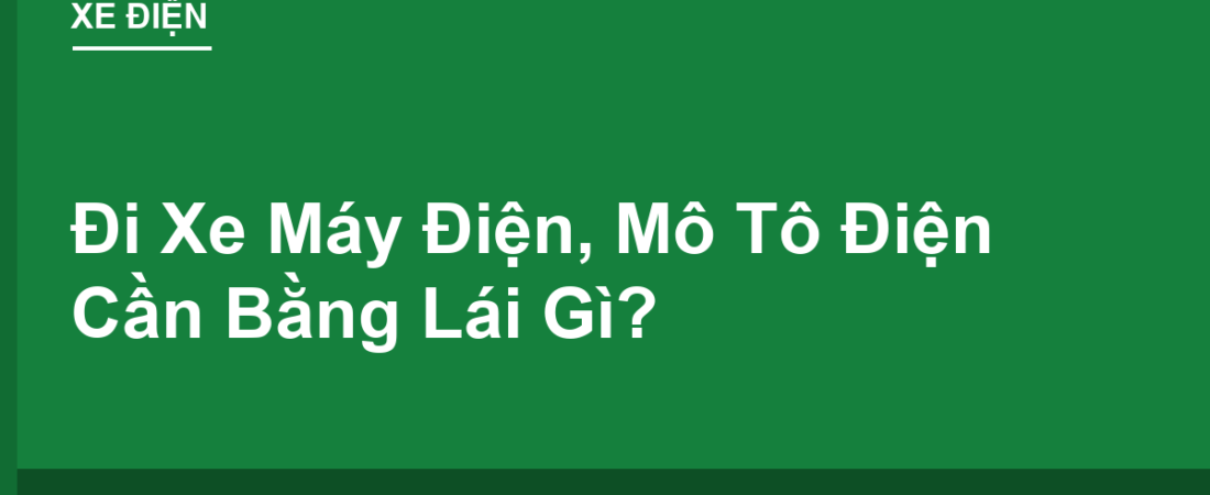 Đi Xe Máy Điện, Mô Tô Điện Cần Bằng Lái Gì?